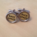 Back Space Yellow Typewriter Key Cufflinks
