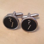 Black Question Mark Typewriter Key Cufflinks