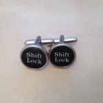 cufflink - black shift lock pair